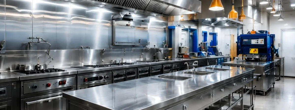Acero inoxidable en cocinas industriales: higiene y durabilidad