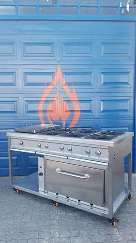 Estufa tipo isla con horno y plancha