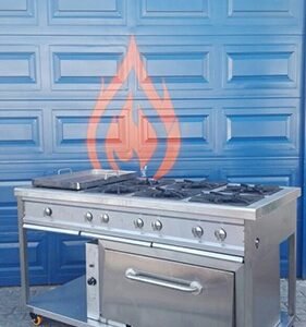 ESTUFA TIPO ISLA CON HORNO Y PLANCHA